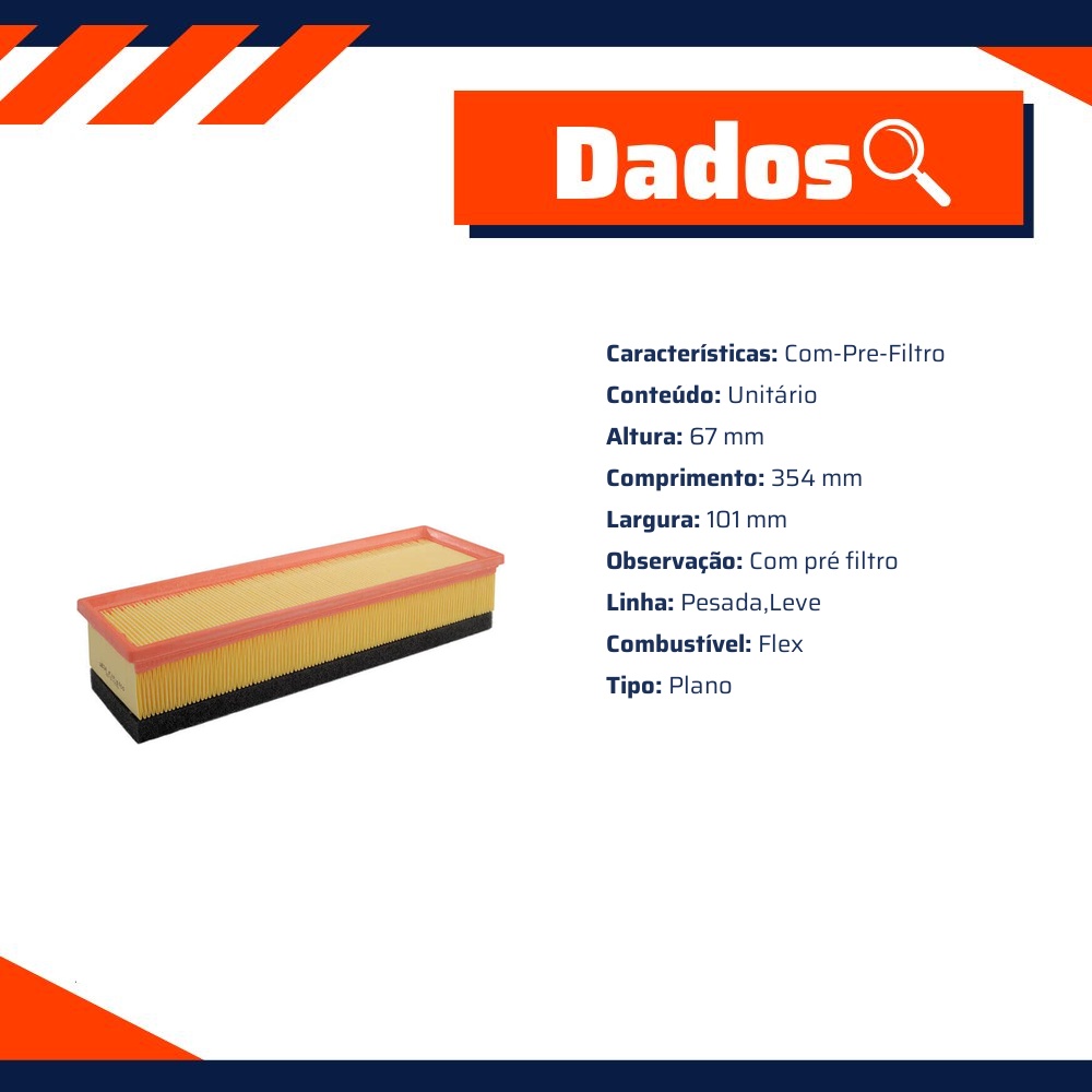 Filtro de Ar do Motor - Wega - FAP-6000
