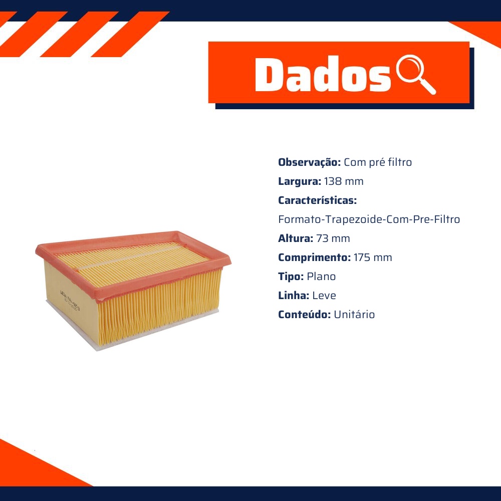 Filtro de Ar do Motor - Wega - FAP-9273