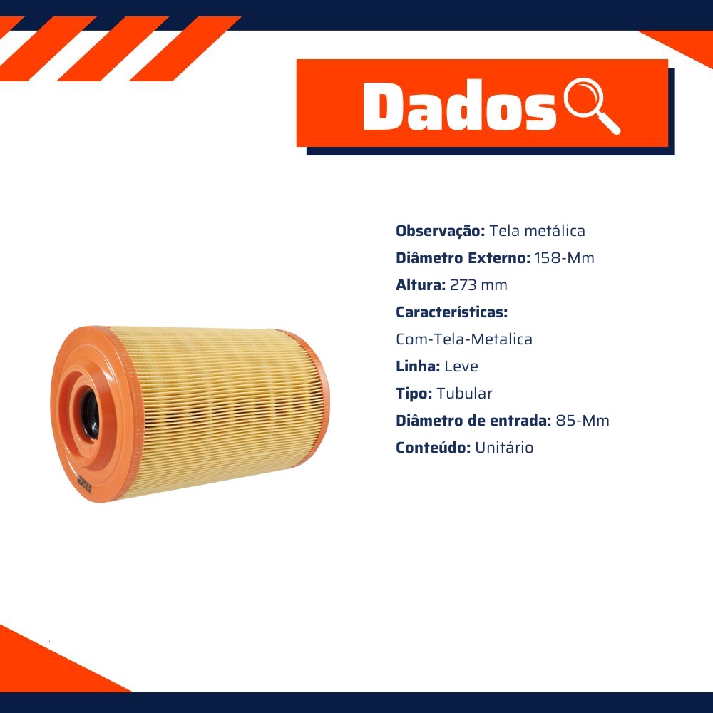 Filtro de Ar para Ford Ranger - Wega - WR-198