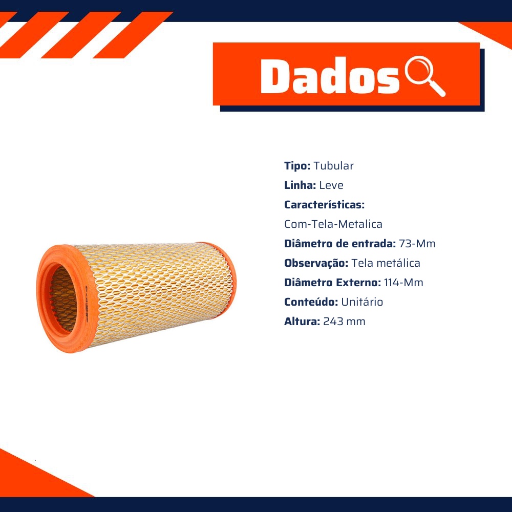 Filtro de Ar do Motor - Wega - WR-314
