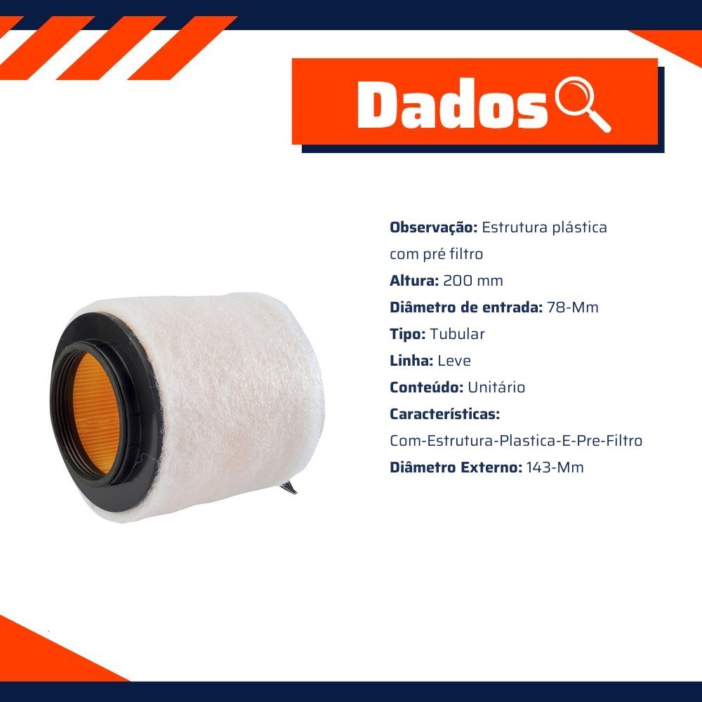 Filtro de Ar do Motor - Wega - WR-363