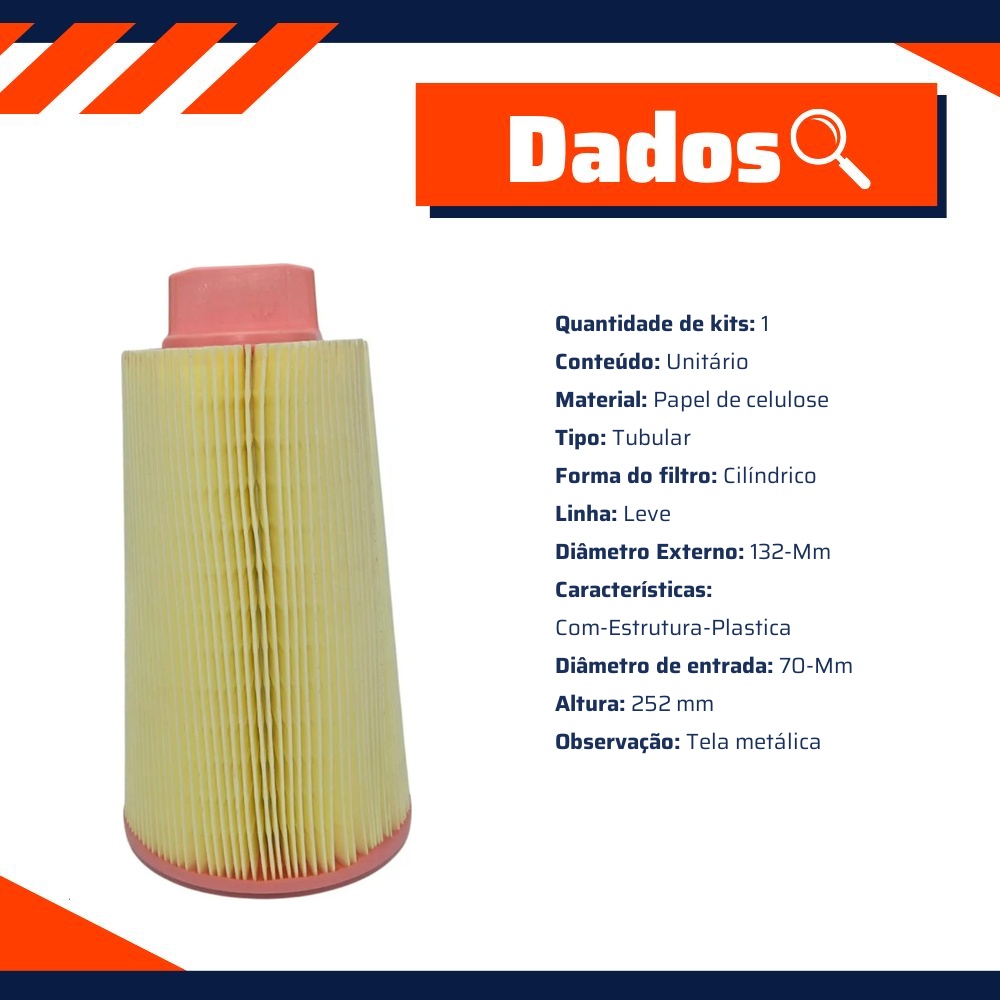 Filtro de Ar do Motor - Wega - WR-365