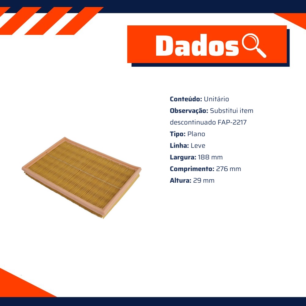 Filtro de Ar do Motor - Wega - FAP-2214