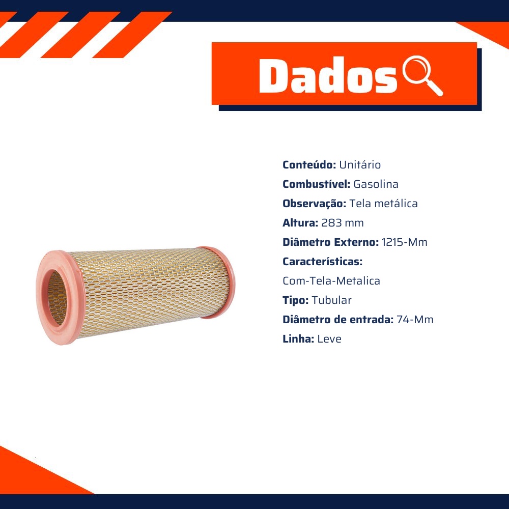 Filtro de Ar para Fiat Tempra e Tempra SW - Wega - WR-106