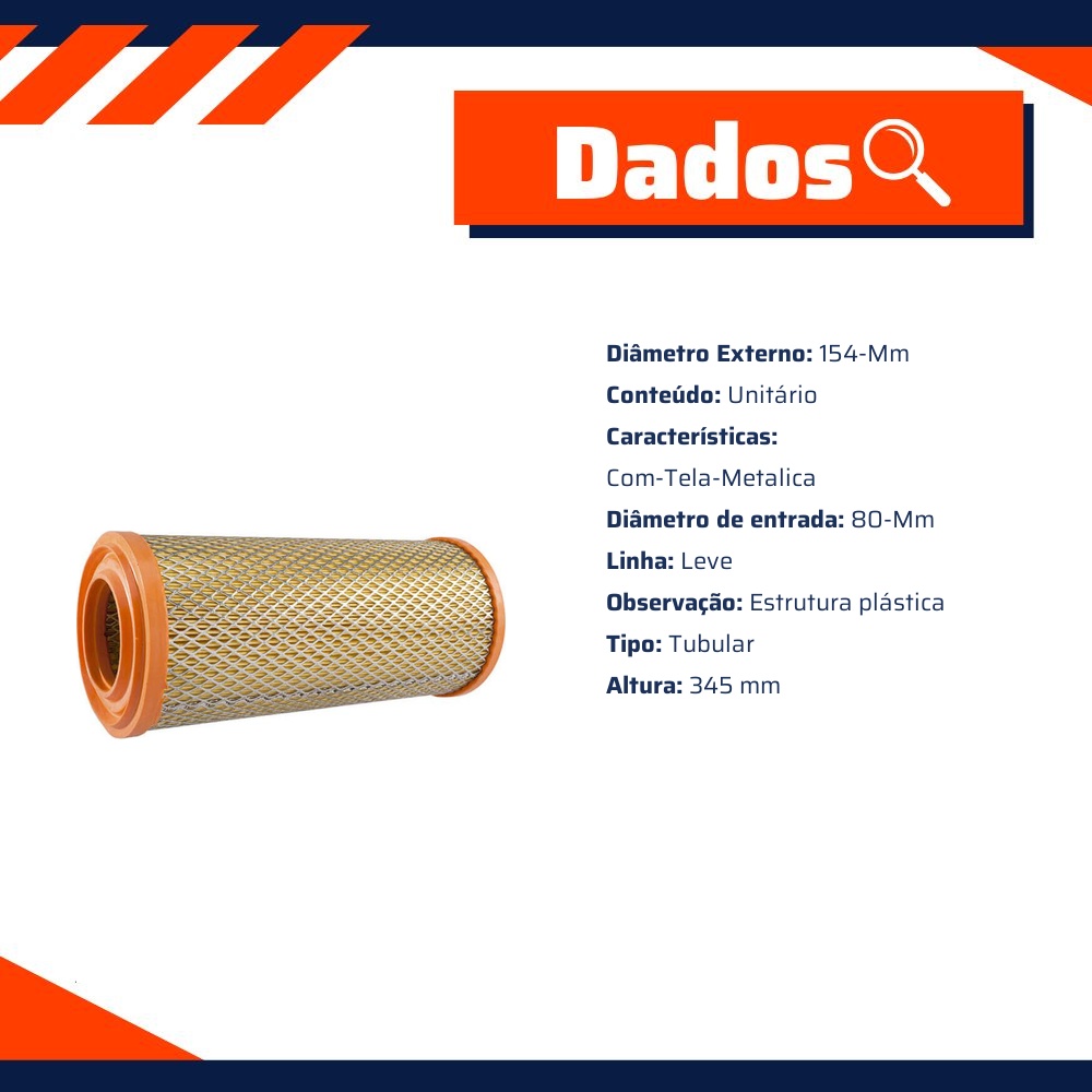Filtro de Ar para Iveco Daily 35.10 e Daily 49.12 - Wega - WR-406/2