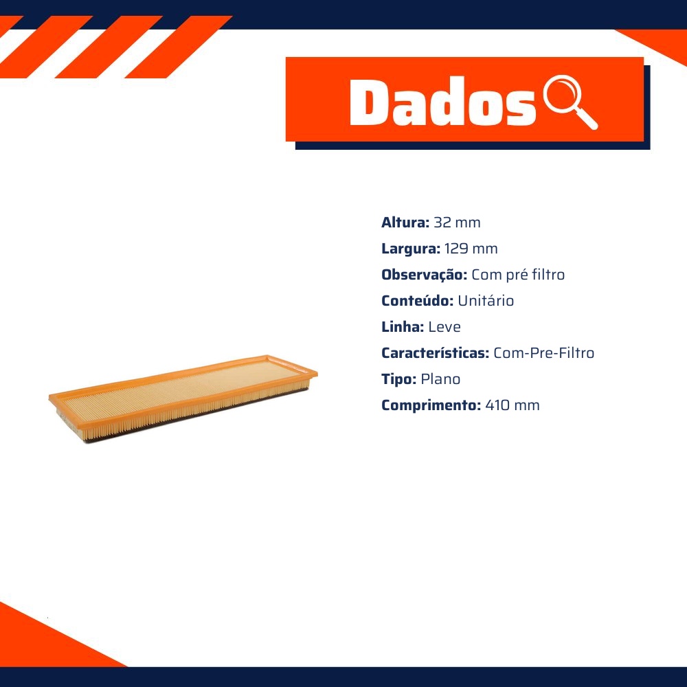 Filtro de Ar do Motor - Wega - FAP-9003
