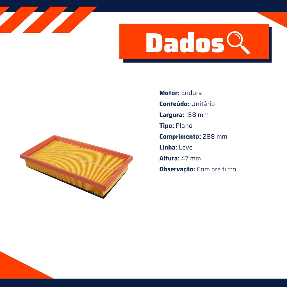 Filtro de Ar para Ford KA - Wega - FAP-3608