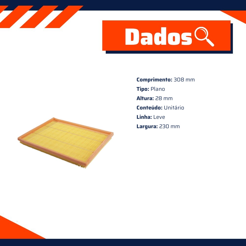 Filtro de Ar do Motor - Wega - FAP-1701
