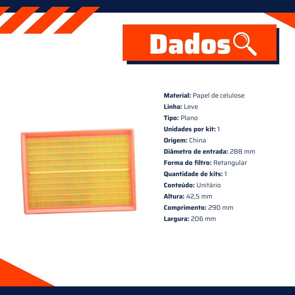 Filtro de Ar do Motor - Wega - FAP-3280