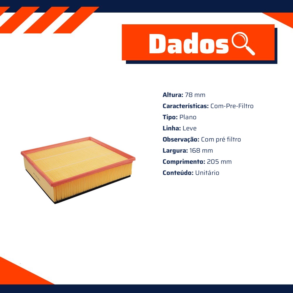 Filtro de Ar Citroen Xsara Picasso e Peugeot 206 - Wega - FAP-6008/1