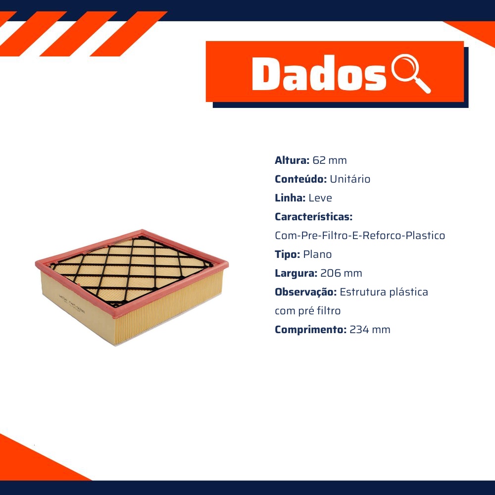 Filtro de Ar do Motor - Wega - FAP-9035