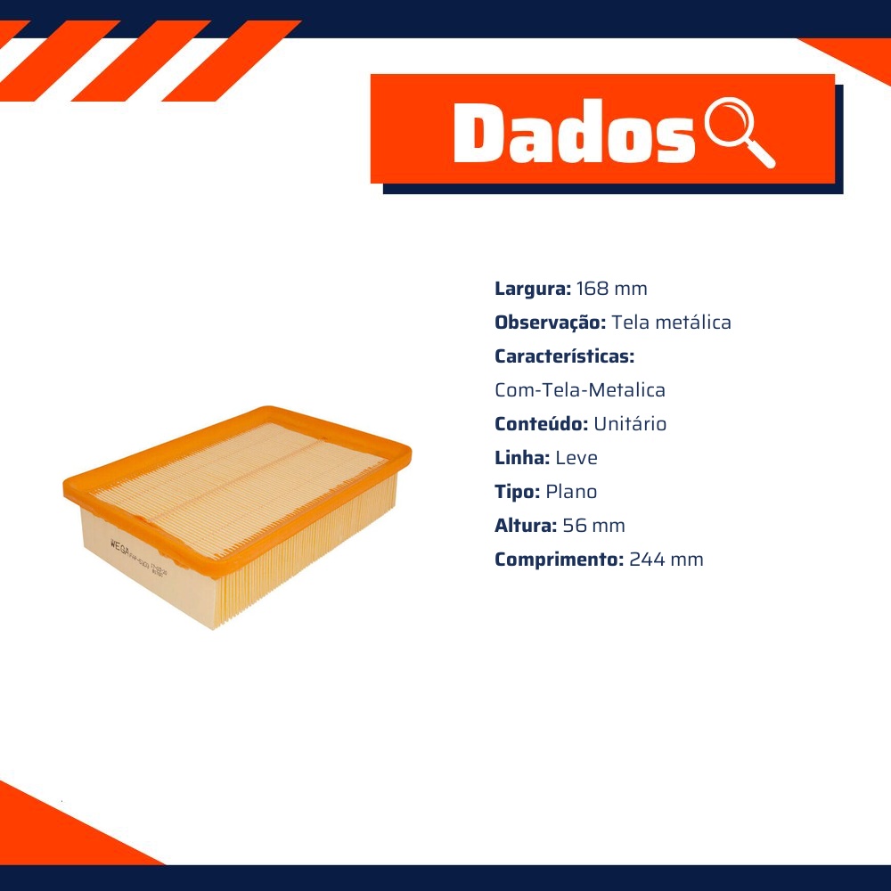 Filtro de Ar do Motor - Wega - FAP-5303