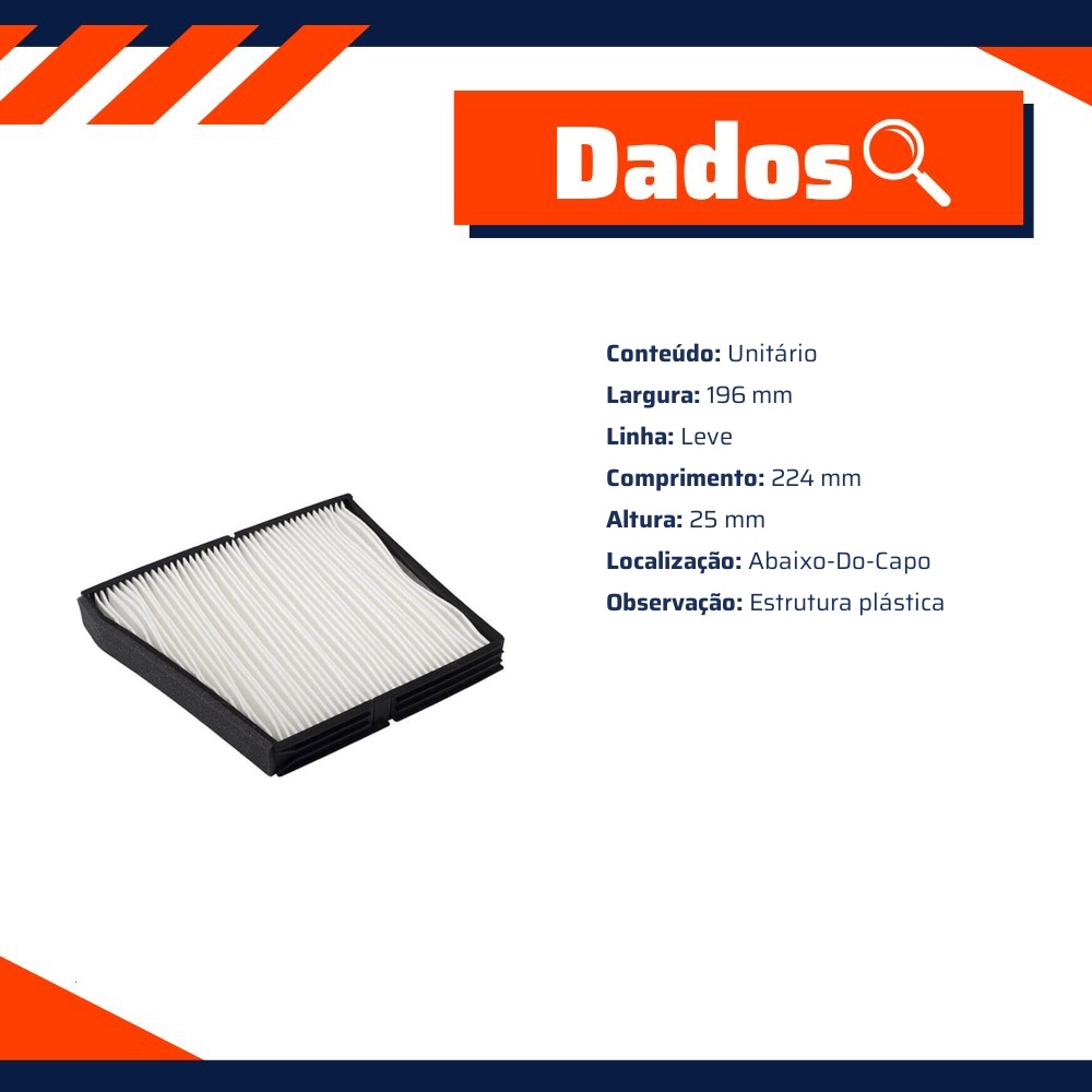 Filtro de Ar da Cabine para Daewoo Nubira e Nubira Sw - Wega - AKX-35129