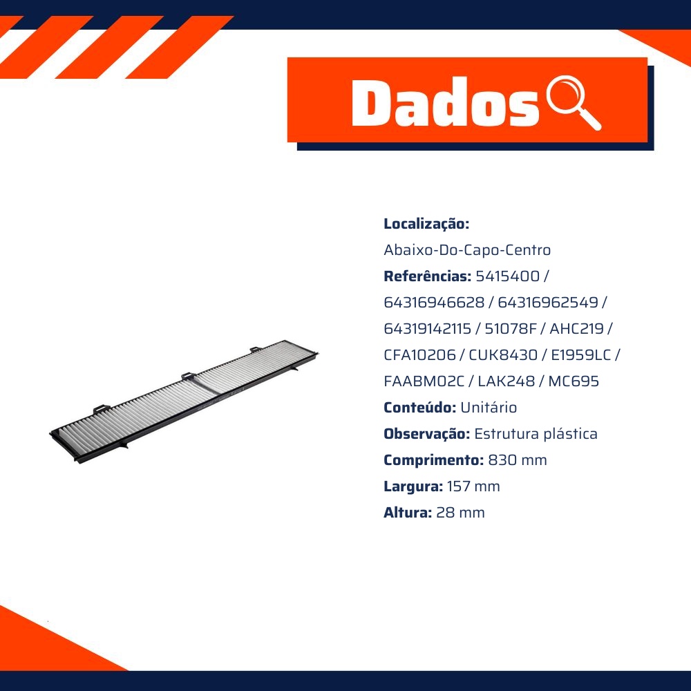 FIltro de Ar Condicionado Cabine com Carvão Ativado - Wega - AKX-1540/C