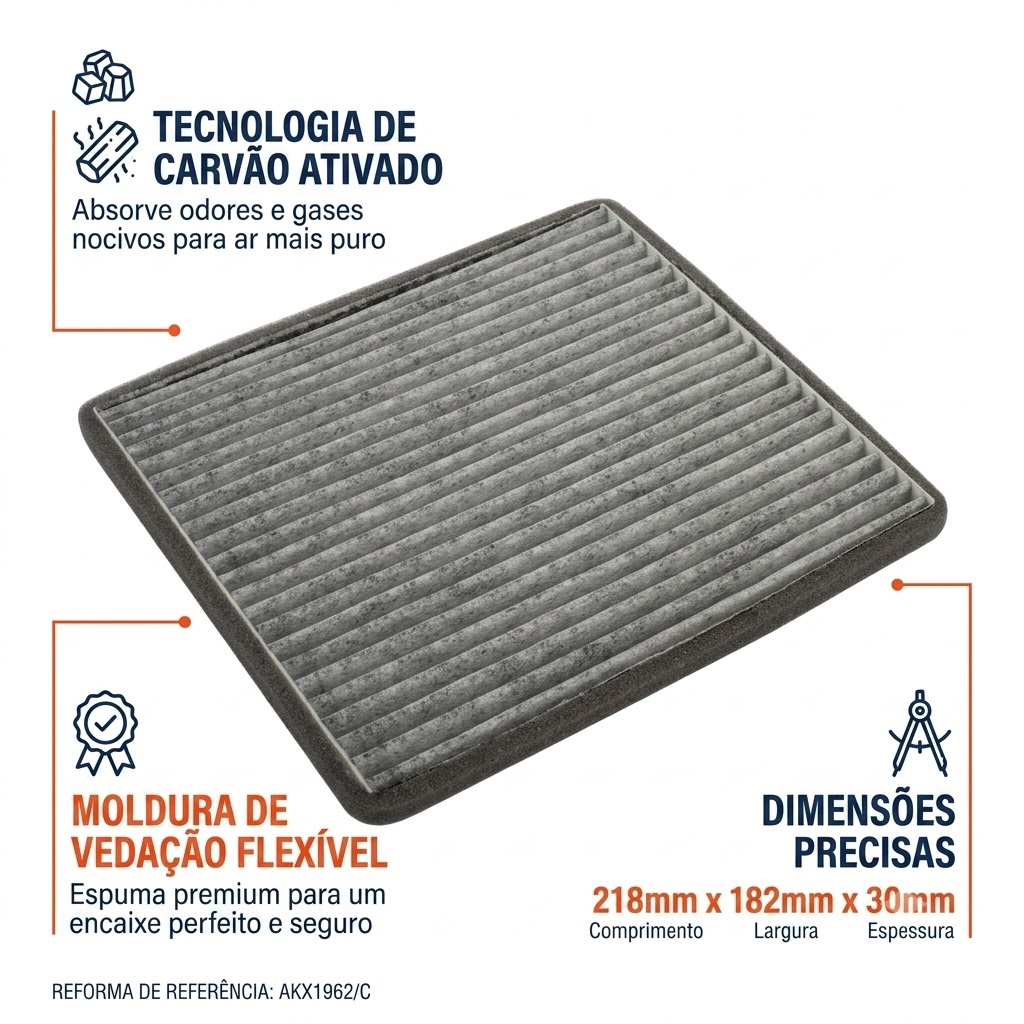 FIltro de Ar Condicionado Cabine com Carvão Ativado - Wega - AKX-1962/C