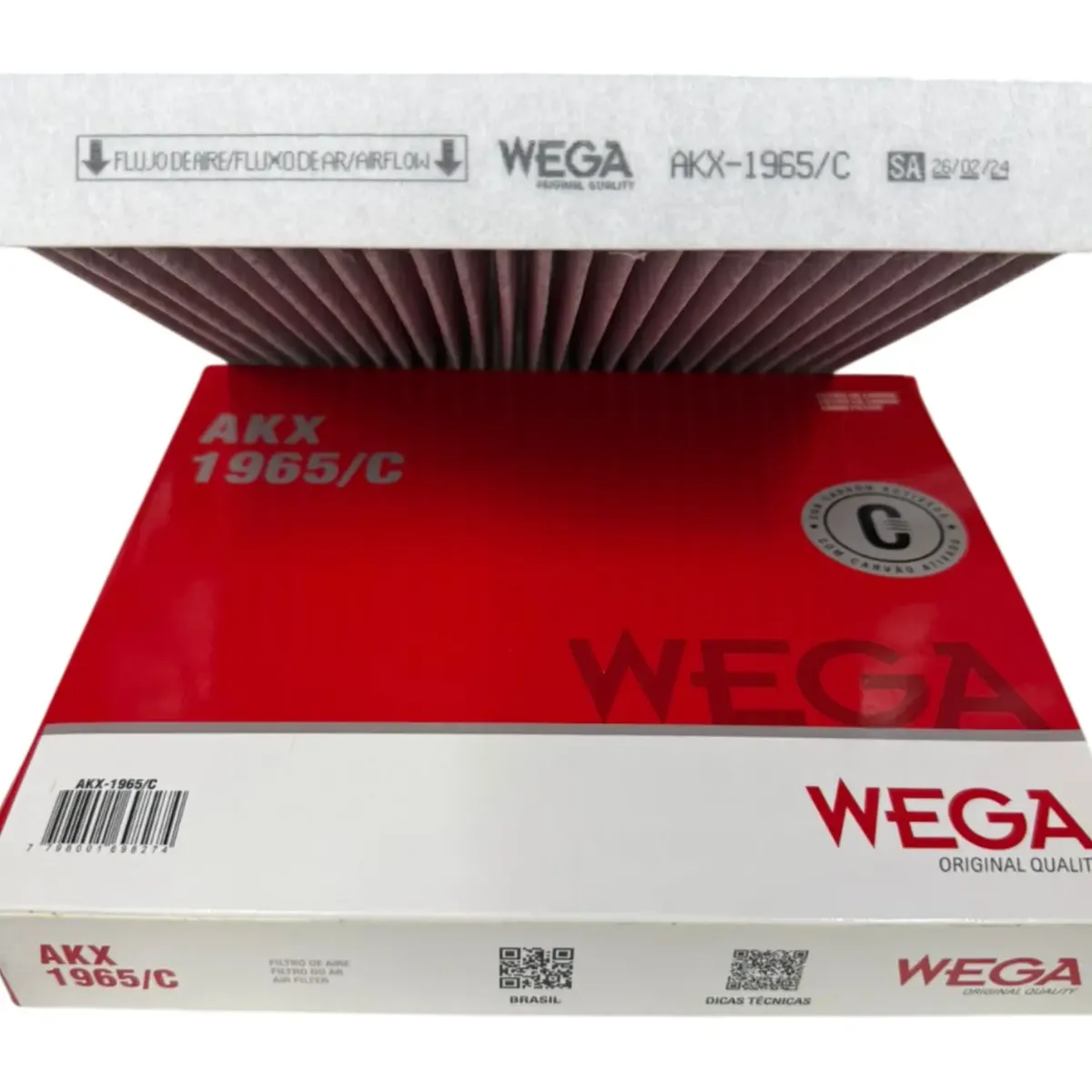 FIltro de Ar Condicionado Cabine com Carvão Ativado - Wega - AKX-1965/C