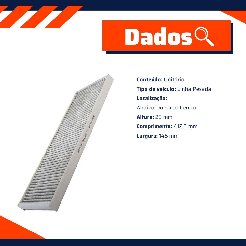 Filtro de Ar da Cabine com Carvão Ativado para Chevrolet Vectra - Wega - AKX-35110/C