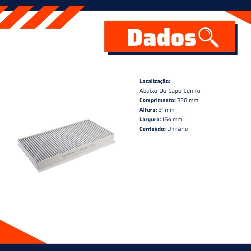 FIltro de Ar Condicionado Cabine com Carvão Ativado - Wega - AKX-35159/C