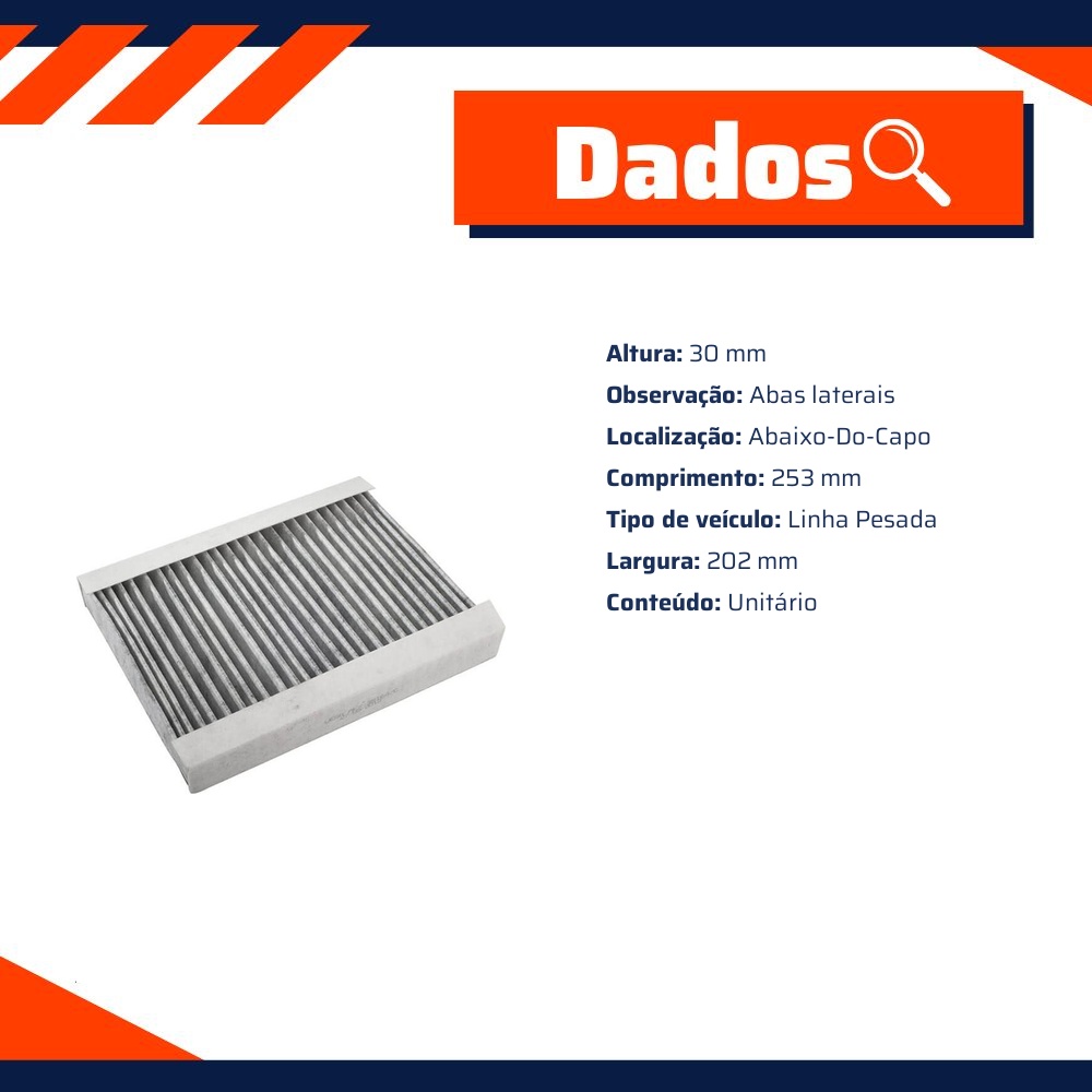 Filtro de Ar da Cabine com Carvão Ativado para Citroen Xsara e Xsara Picasso - Wega - AKX-35164/C