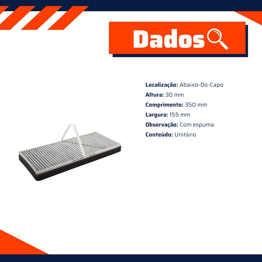 FIltro de Ar Condicionado Cabine com Carvão Ativado - Wega - AKX-35174/C