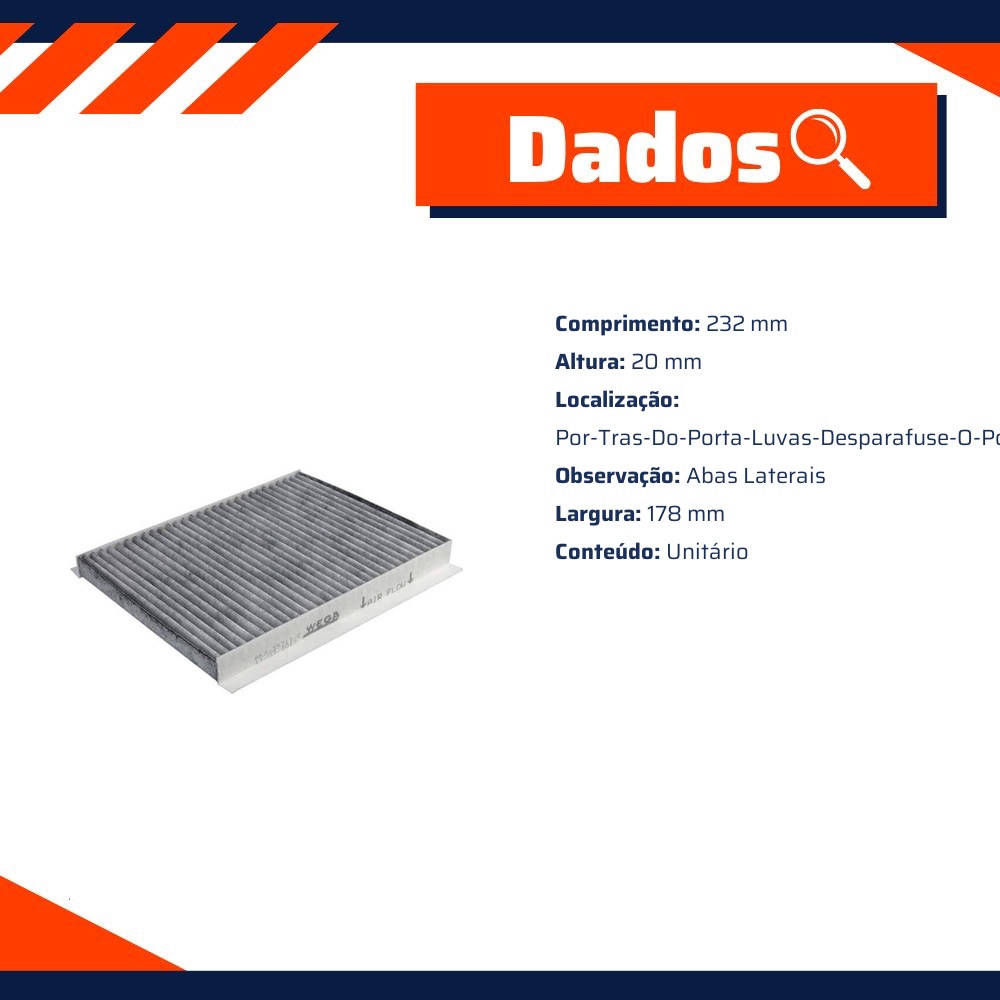 FIltro de Ar Condicionado Cabine com Carvão Ativado - Wega - AKX-35711/C