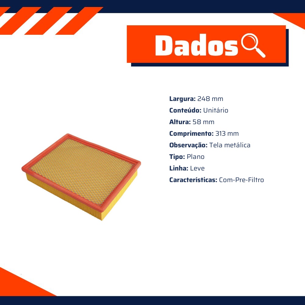 Filtro de Ar Cadillac Escalade e Chevrolet Suburban - Wega - FAP-3234/1