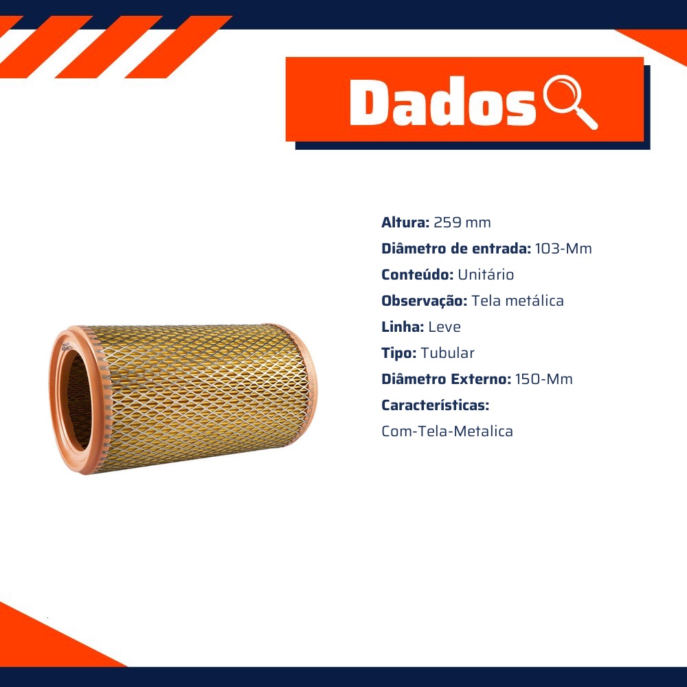 Filtro de Ar do Motor - Wega - WR-348/1