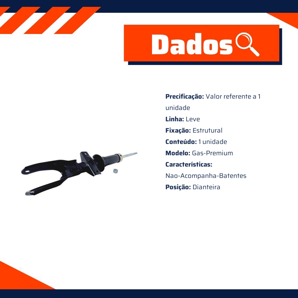 Amortecedor Gás Premium Dianteiro da Suspensão para Volkswagen Amarok - Monroe - 84751