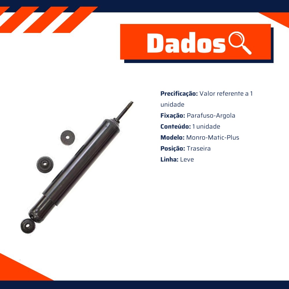 Amortecedor Monro-Matic Plus Traseiro da Suspensão para Chevrolet Kadett - Monroe - 334954MM
