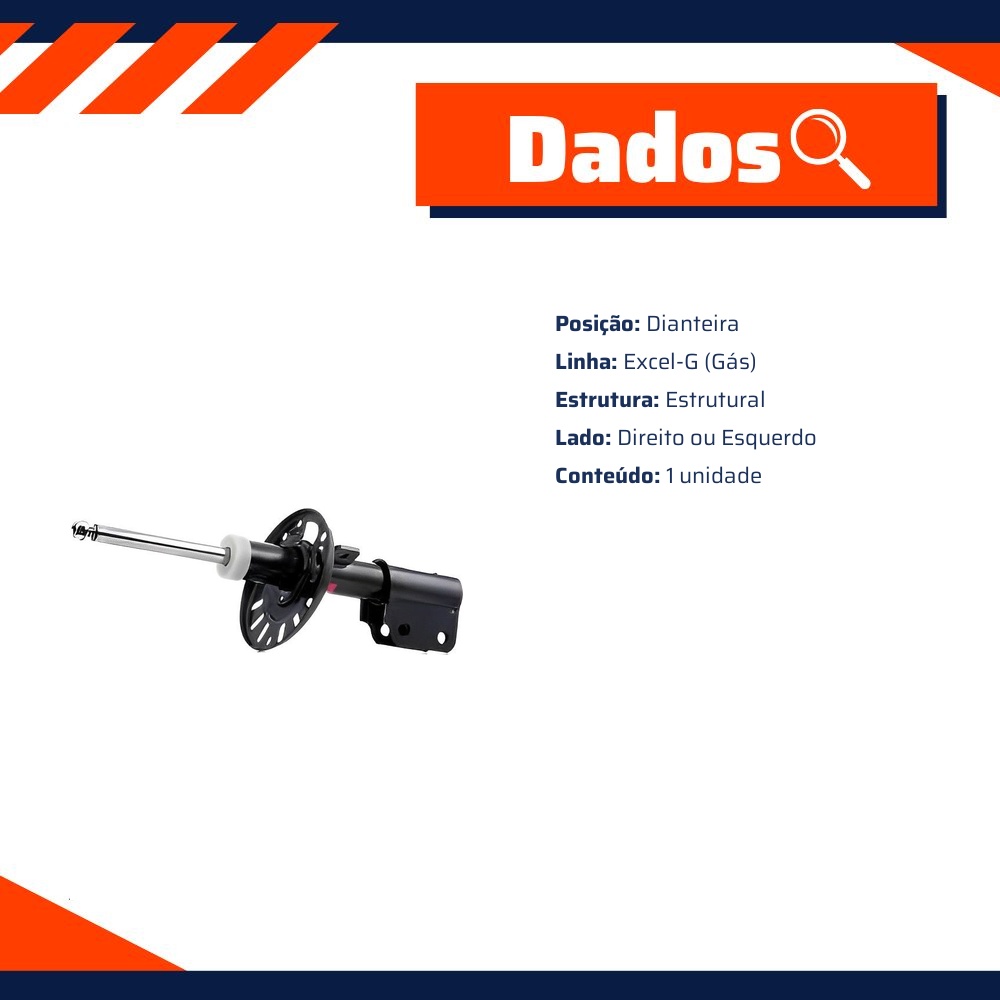 Amortecedor Dianteiro Direito ou Esquerdo da Suspensão para Citroen C4 Grand Picasso e C4 Picasso - KYB - 3348002