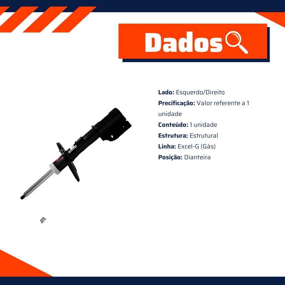 Amortecedor Dianteiro Direito ou Esquerdo da Suspensão para Peugeot 3008 - KYB - 3348091