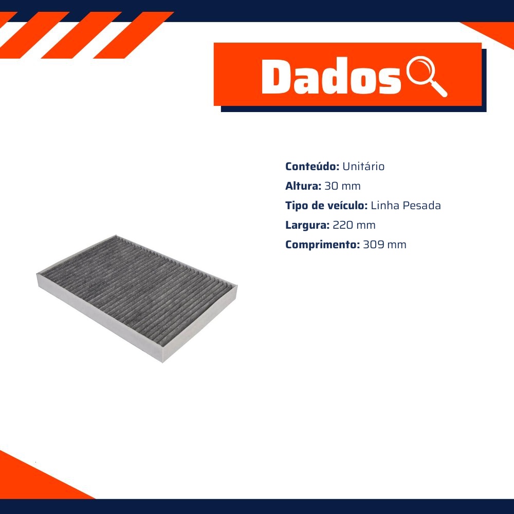 FIltro de Ar Condicionado Cabine com Carvão Ativado - Wega - AKX-1118/CF