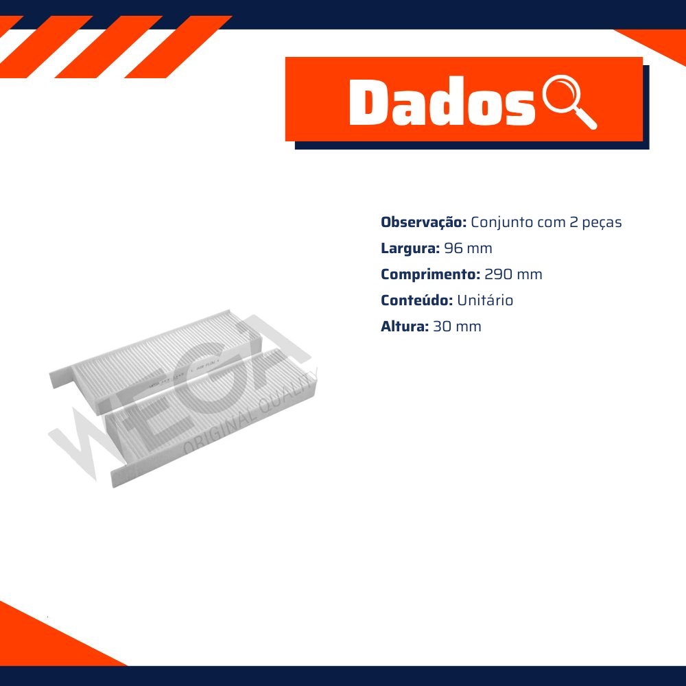 FIltro de Ar Condicionado Cabine - Wega - AKX-1445-2