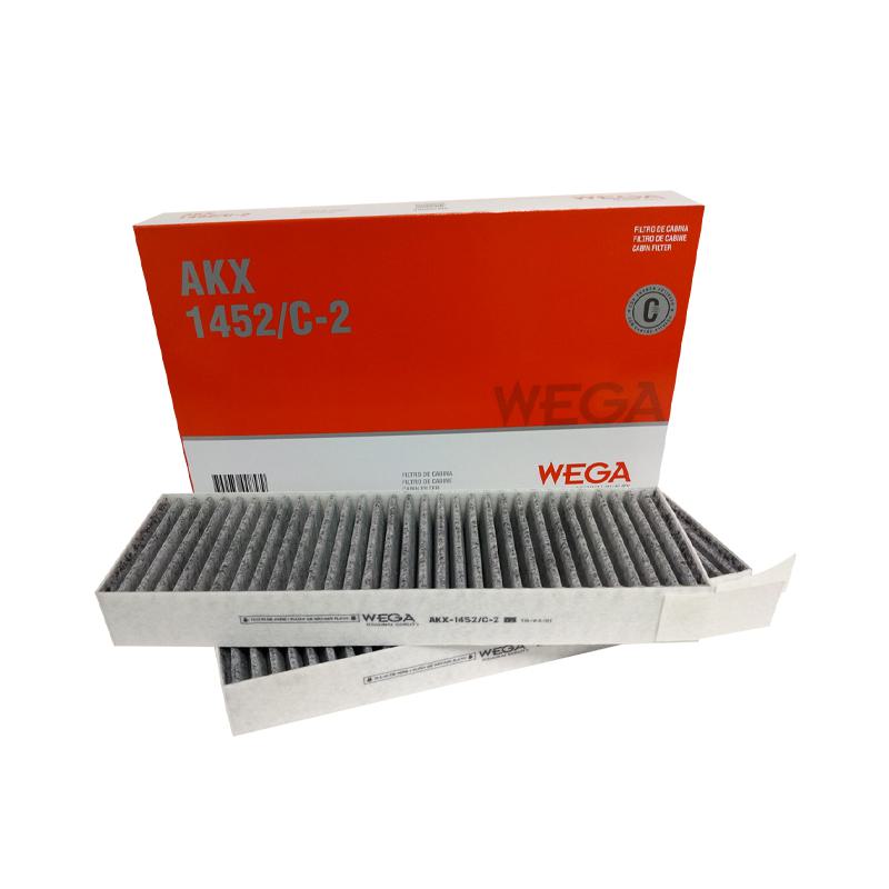 Filtro de Ar da Cabine com Carvão Ativado para Citroen C3 e Peugeot 208 - Wega - AKX-1452/C-2
