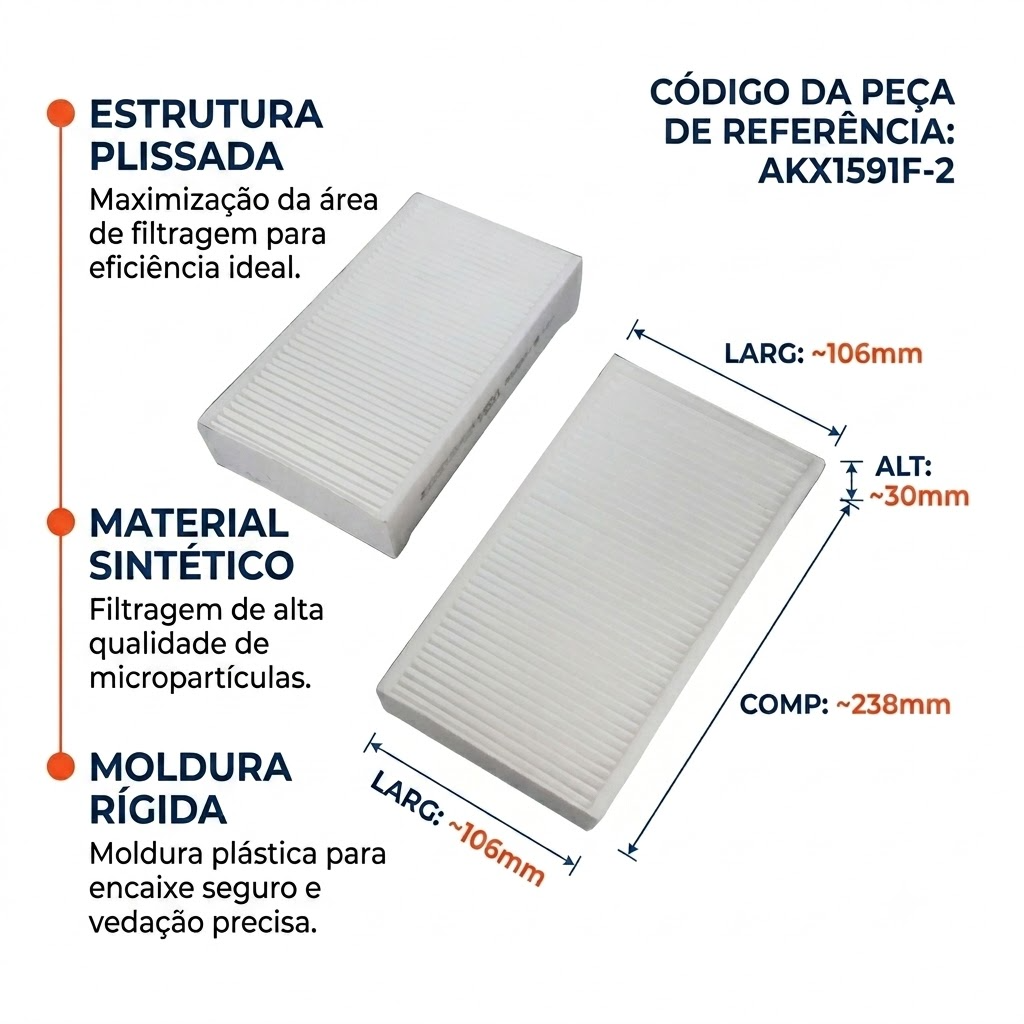 Filtro de Ar da Cabine para BMW X3 e X4 - Wega - AKX-1591F-2