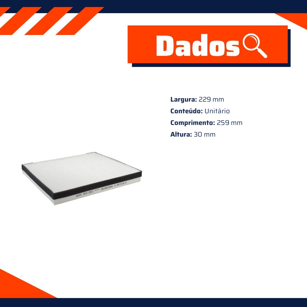 Filtro de Ar da Cabine para Hyundai Equus e Genesis - Wega - AKX-2013