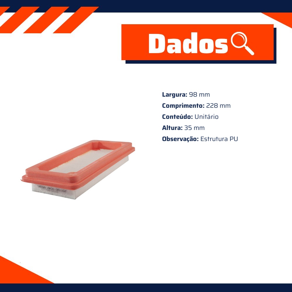 Filtro de Ar da Cabine para Volkswagen Gol e VOYAGE - Wega - AKX-35162
