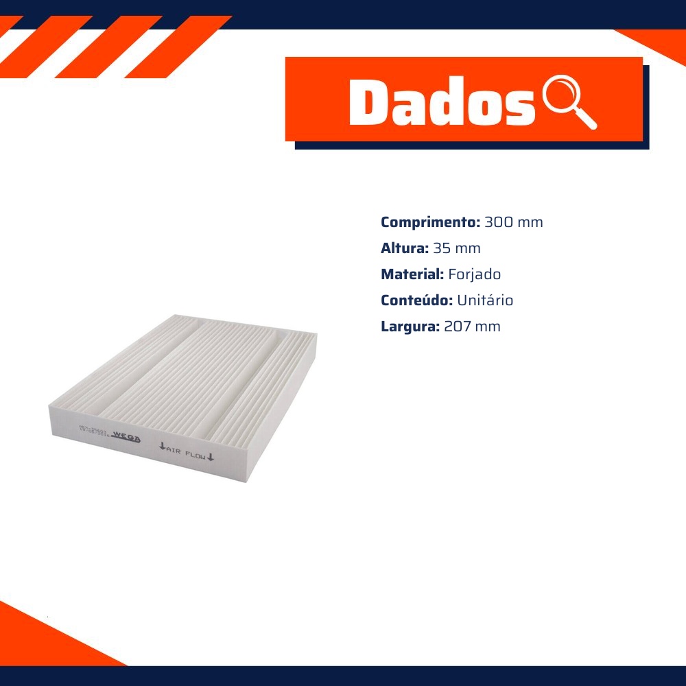 FIltro de Ar Condicionado Cabine - Wega - AKX-35603