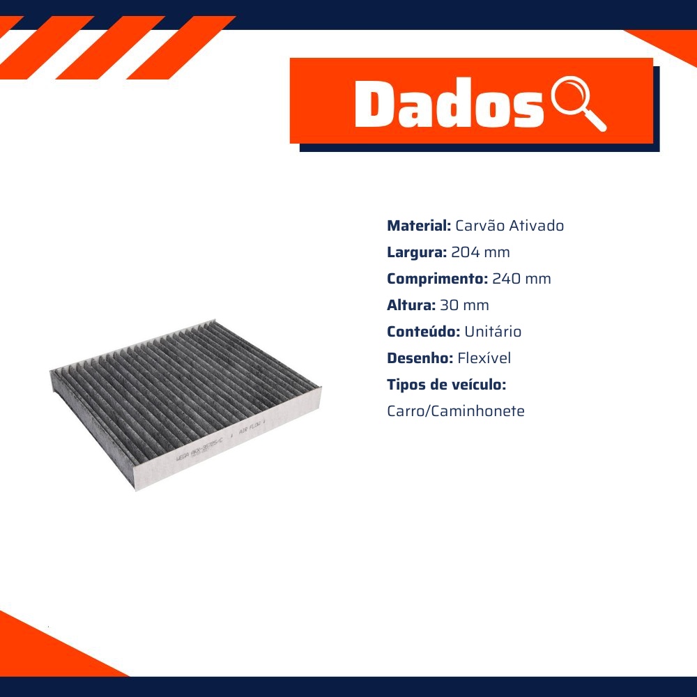 FIltro de Ar Condicionado Cabine com Carvão Ativado - Wega - AKX-35725/C