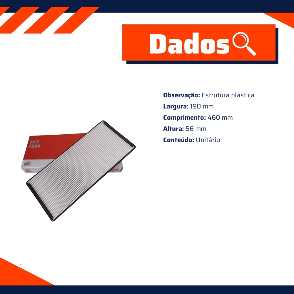 FIltro de Ar Condicionado Cabine - Wega - AKX-4004