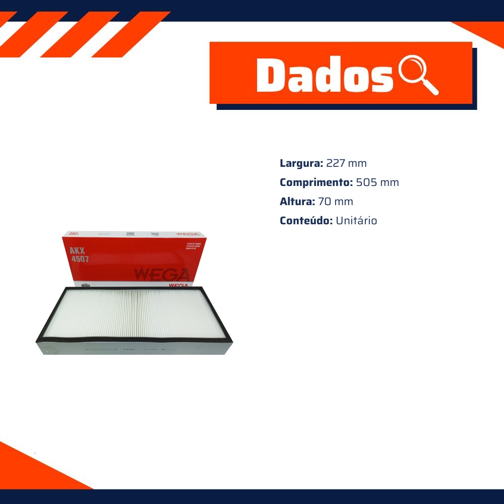 FIltro de Ar Condicionado Cabine - Wega - AKX-4507