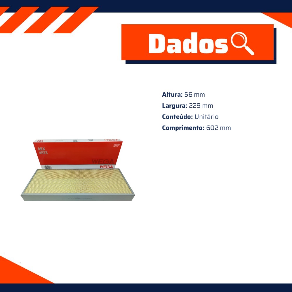 FIltro de Ar Condicionado Cabine - Wega - AKX-4523