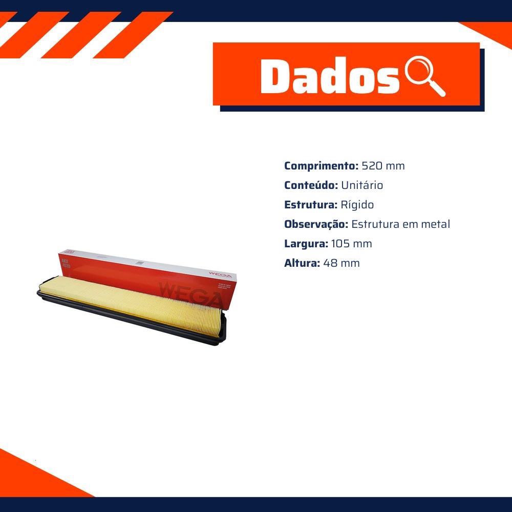 FIltro de Ar Condicionado Cabine - Wega - AKX-4539