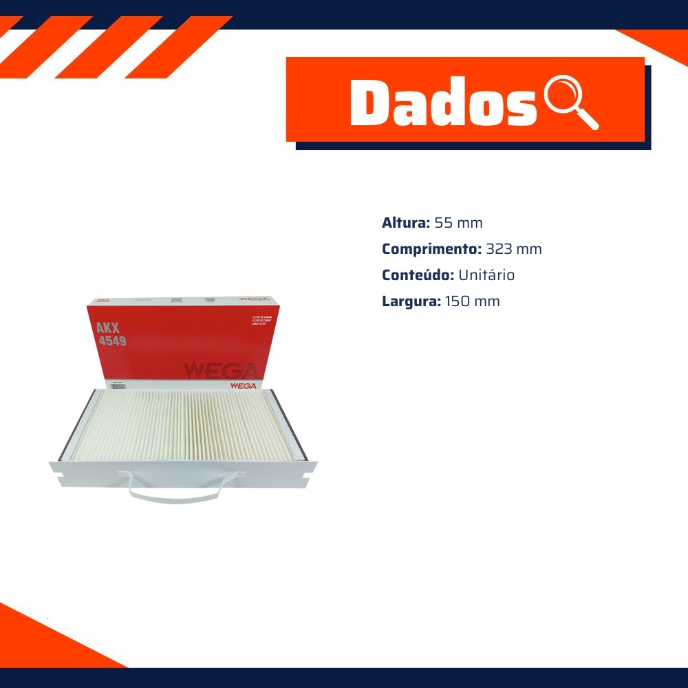 FIltro de Ar Condicionado Cabine - Wega - AKX-4549
