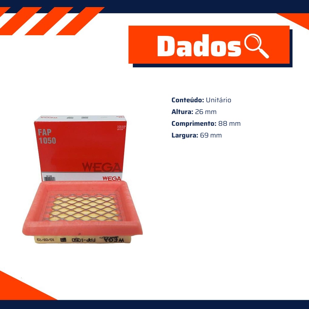 Filtro de Ar para Ford Transit - Wega - FAP-1050