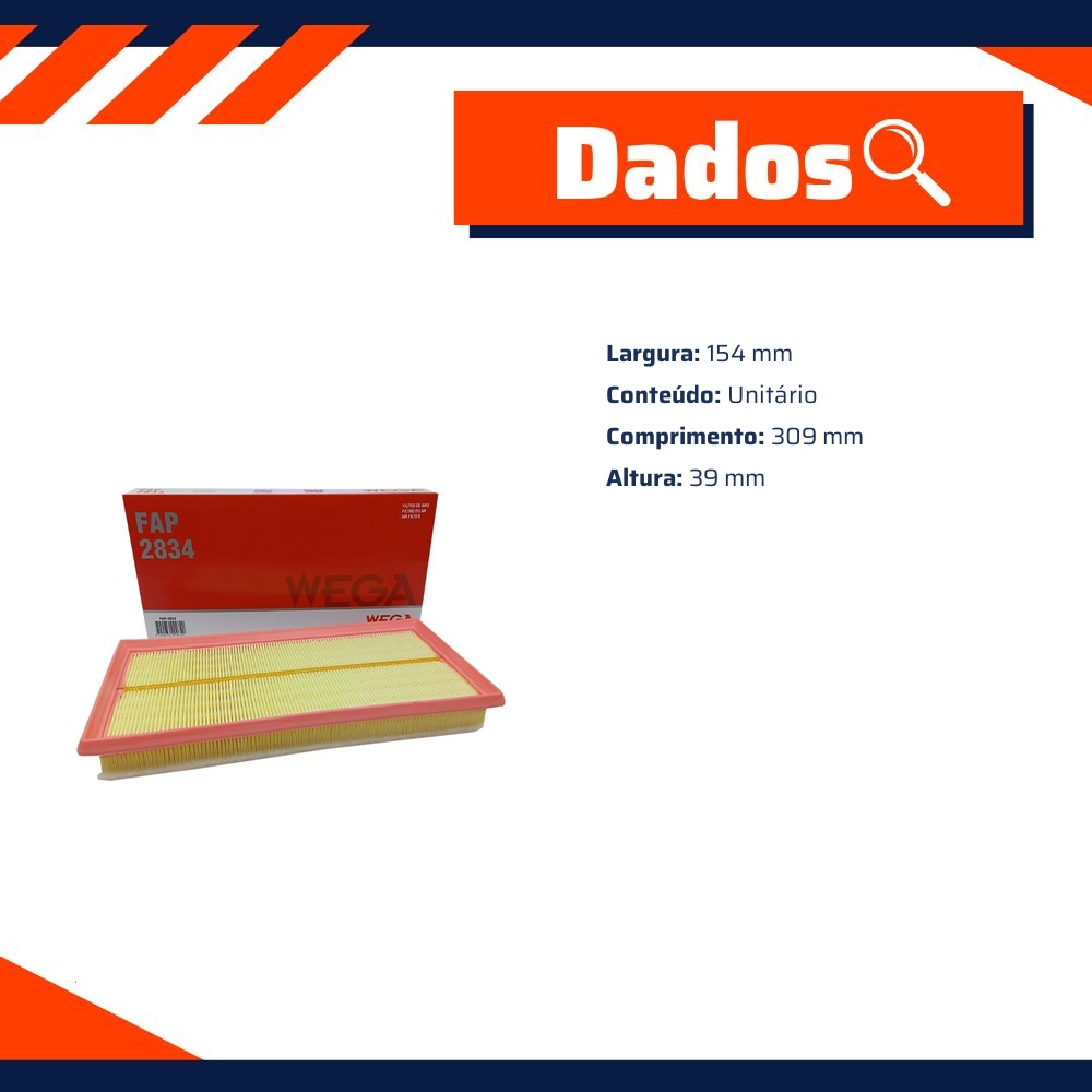 Filtro de Ar do Motor - Wega - FAP-2834