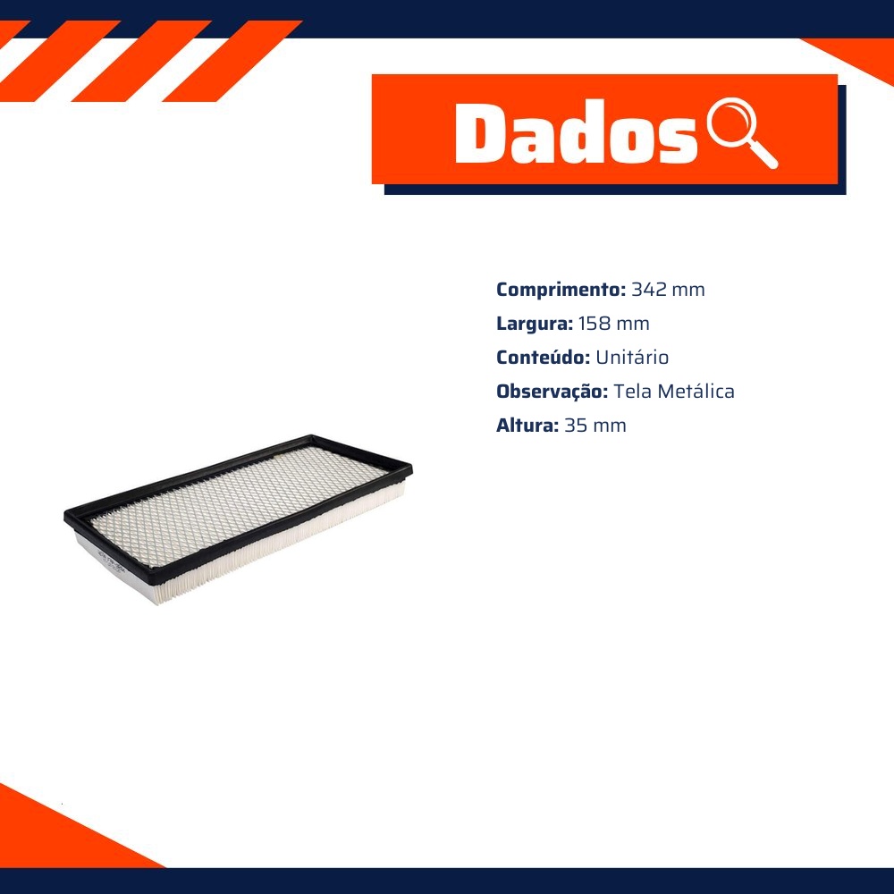 Filtro de Ar para Jeep Wrangler - Wega - FAP-3284