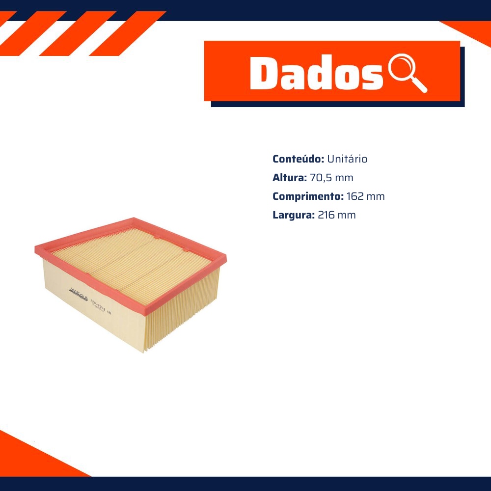 Filtro de Ar do Motor - Wega - FAP-7019