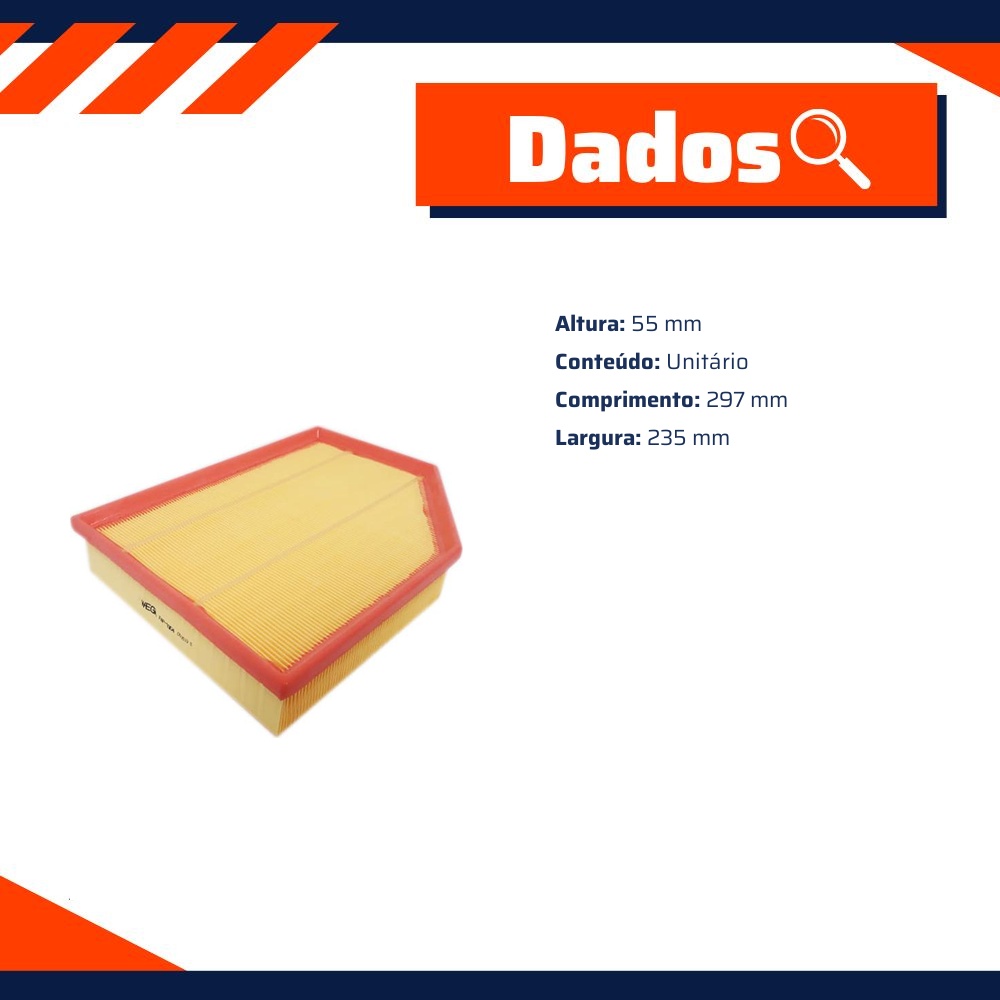 Filtro de Ar para Volvo V40 - Wega - FAP-9304
