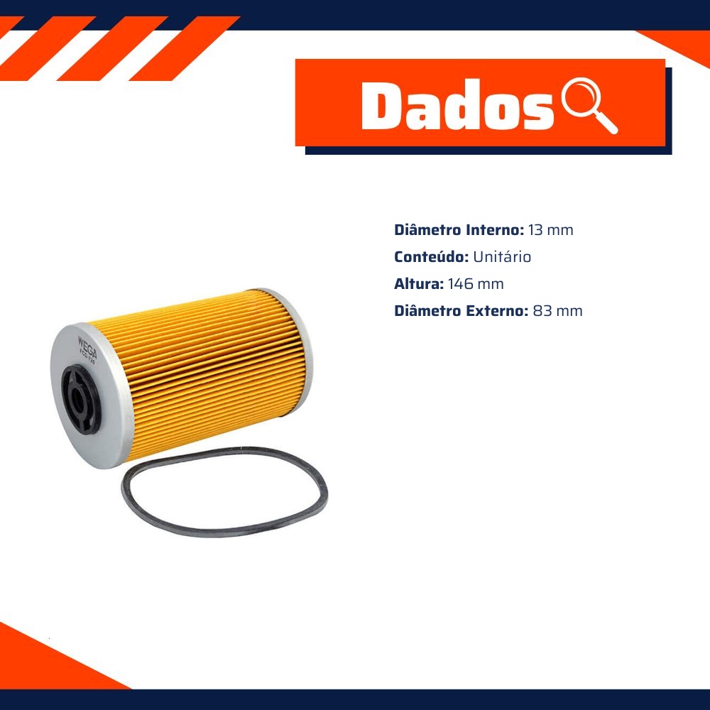 Filtro de Combustível - Wega - FCD-0720